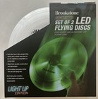 Brookstone Set Of 2 Led Flying Discs 1 Red   1 Green - Frisbee Light Up Edition