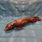 Mcm Brown Ceramic Panther Figurine 20    Long Vintage Stalking Prowling Position