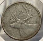 1955 Canada Silver   800  25 Cents- Canadian Coin- Free Shipping Quarter  23