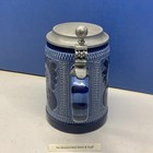 Marzi And Remy German Cobalt Blue Flower Pewter Lidded Stein 