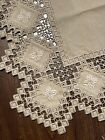 Old Fashioned Handmade Hardanger Embroibery Table Centerpiece  15 2   x 25     New
