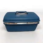 Vtg Samsonite Luggage Train Case Concord Blue Tray And Key Carry On Overnight