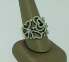 Simulated Diamond Eternity Heart Band Engagement Ring 14k White Gold Finish