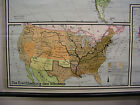 School Wall Map Beautiful Old World 1783-1914 80 11 16x52 13 16in Vintage 1970