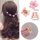 20pcs Mini Flower Hair Clips Crystal Spring Claw Clips Small Flower Hair Claw Cl