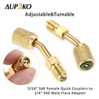 R410a Adapter 5 16  Sae Female Quick Couplers To 1 4  Sae Male Flare  2 Pc 45