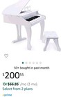  hape  White Grand Piano Style Toy With Bench For Kids Ages 3-7