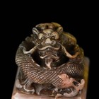 Chinese Natural Shoushan Stone Handcarved Exquisite Coiled Dragon Knob Seal 5887