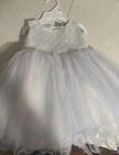 Girls White Tulle Formal Dress Sequin Bodice Flower Girl First Communion Sz S