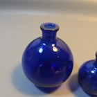 Vintage Rare Set Of Colbalt Blue Medicine Chemist Bottles Without Stoppers Vgc