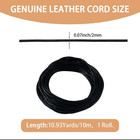 10 93 Yards Black Cowhide Cord For Jewelry Making 2mm Genuine Leather String Lac