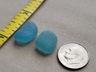 Pure Beach Sea Glass Surf Tumbled Teal Green Blue Two Small Ocean Frosted T03