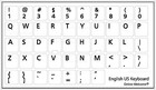 English Us Keyboard Sticker Black Letters Transparent