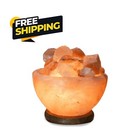 Himalayan Salt Lamp 9lb Fire Bowl Lamp     Therapeutic   Air Purifying Night Light
