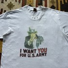Vintage 1980s Uncle Sam    i Want You For Us Army    Cotton Tshirt Sz M l - White