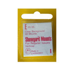 Showgard 22x25mm Stamp Mounts - Pre-cut Vertical Clear Background 25-pack