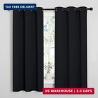 Black Blackout Curtains For Bedroom 42  Wide X 63  Long 2 Panels