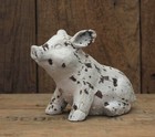 New Textured Paint Resin Pig Figurine Farmhouse Country 7 l X 4 5 h