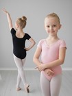 Girls Ballet Leotard Dress Short Sleeve Gymnastics Dancewear Tutu Costume