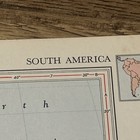 Antique 1952 Map Of South America 14   x11   