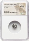 Eucratides I Kingdom Of Bactria 170-145 Bc  Silver Obol Ancient India Coin  Ngc