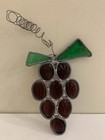 Vintage Sun Catcher Grape Cluster Vine Stained Glass Purple Handmade Suncatcher