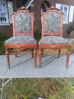  Antique Victorian Parlor Chair Set  Reupholstered Sometime Recently See Video