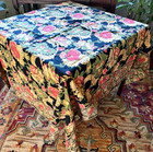 April Cornell Black French Country Floral W  Birds Large Tablecloth 58  X 110 