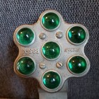 Vintage And Rare Antique Marble Green Car Tractor License Plate Reflector    