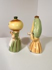 Vtg Napco Anthropomorphic Corn W flute Onion W basket Salt   Pepper Shakers