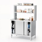 Restaurant Kitchen Stainless Steel Work Table 55  Height With Cabinet For Hotel
