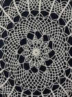 Handmade Hand Crocheted Round White Lace Doily W  Floral Center