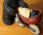 Black Bear Mama   Baby Cub Stroller Figurine Rustic Lodge Cabin Home Decor New