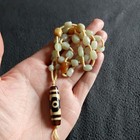 Tibetan Agate   Jade Hk Export  Pre 1800s 3 Eye Dzi Bead Prayer Necklace 