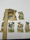 Lot Of 6 Victorian Antique German Scraps-die-cuts  Dogs  Ephemera - B