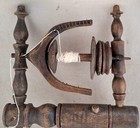 Antique Unique Spinning Wheel s Spool Flyer With Frame