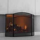 Fireplace Screen 3 Panel Wrought Iron 48 l X 29 h Spark Guard Coverblack