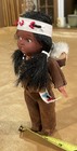 Vtg Travel Souvenir Usa Native American Indian Doll With Papoose 7 5 Rubber Face
