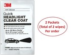 3m Quick Headlight Clear Coat Wipes - Pack Of 2 Wipes