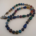 Antique African Style Multicolor Glass Beads Necklace