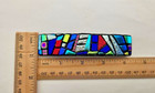 Fused Multicolor Abstract Dichroic Glass Genuine French Hair Barrette new