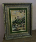 Vintage Completed Handmade Petit Point Needlepoint Framed 8  X 6 