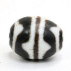 Tibetan 1990s-era Tiger-tooth  huya Tianzhu  Dzi Bead Agate Handmade Amulet