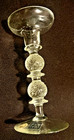 Vintage Art Glass Candlestick Czech Textured Bubble Stem        glass Studio Roubek 