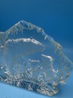 Mats Jonasson Maleras Polar Bear   Cubs Crystal Glass 3d Paperweight Sculpture