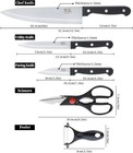 5 Pieces Kitchen Knife Set Without Block With Sheathes  Stainless Steel 
