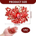 Red Brooch Pin For Women Fashion large Flower Statement Brooches Pins gold Pi   