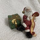 Vtg 1995 Fitz floyd Christmas Handpainted Santa   Present Salt   Pepper Shakers