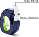 10pk Dymo Letratag Tape Refills 91330 12mm Compatible For Lt-100h White Paper