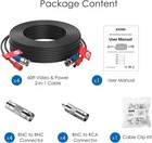 Zosi 4pk 60ft 18m Video Dc Power Bnc Rca Cables For Cctv Camera Security System